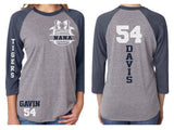Glitter Football Mom Shirt | 3/4 Sleeve Baseball Shirt | Customize with your Team & Colors Mom, Aunt, Grandma, Cousin, Sister
