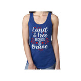 Glitter Land of the Free Because of the Brave Tank | Patriotic Shirt | 4th of July Shirt