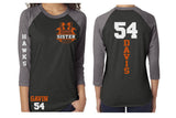 Glitter Football Mom Shirt | 3/4 Sleeve Baseball Shirt | Customize with your Team & Colors Mom, Aunt, Grandma, Cousin, Sister