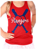 Glitter Baseball  Tank Top | Youth Racerback Tank | Customize Your Team & Colors