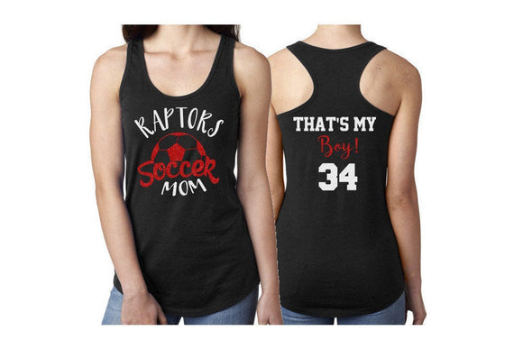 Glitter Soccer Mom Tank | Socce Tank Top | Racer Back Tank Top | Soccer Tank | Customize Your Colors