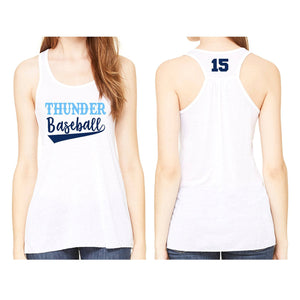 Glitter Baseball Mom Tank Top| Flowy Racer Back Tank | Customize Your Colors