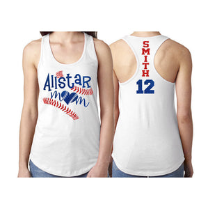 Glitter Allstar Baseball Mom Tank Top | All-Star Tank Top | Customize Your Colors
