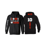 Glitter Volleyball Hoodie | Customize with your Team & Colors | Adult or Youth Sizes