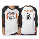 Football Mom Shirt | Two Numbers & Two Names | Football Shirt | Customize Team and Colors