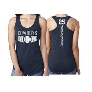 Baseball Mom Tank Top | Glitter Baseball Tank Top | Racerback Tank | Customize Your Colors