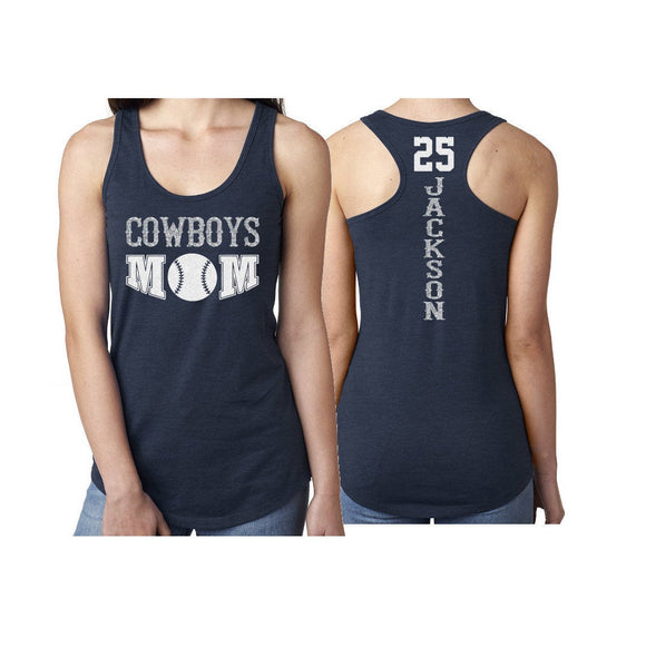 Baseball Mom Tank Top | Glitter Baseball Tank Top | Racerback Tank | Customize Your Colors
