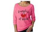 Counselors are the Heart of School 3/4 Sleeve Shirt | Terry Raw Edge Raglan | Counselor Shirt