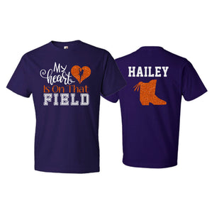 Glitter Drill Team Mom Shirt | Drill Team Mom Shirts | My Heart is on that Field | Drill Team Shirts | Bella Canvas Tee | Short Sleeve Shirt