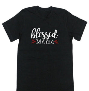 Glitter Blessed Mama Shirt | Jesus Style Shirt | Just Saying Shirt
