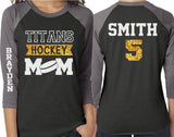 Glitter Hockey Mom shirt | Hockey Shirt | Glitter Hockey Mom shirt | Hockey Bling | Hockey Spirit Wear | Customize Colors