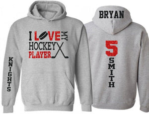 Glitter Hockey Hoodie | Hockey Mom | Hockey Hoodie | Hockey Bling | Hockey Spirit Wear | Customize with your Team & Colors