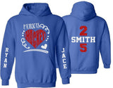 Glitter Hockey Hoodie | Hockey Mom | Hockey Hoodie | Hockey Bling | Two Names Two Numbers | Customize Team & Colors