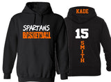 Basketball Hoodie | Customize with your Team & Colors | Adult or Youth Sizes