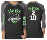 Glitter Volleyball Shirt | Volleyball Mom Shirt | Two Names Two Numbers | Customized Volleyball  Shirt Mom, Stepmom, Grandma, Aunt, Sister