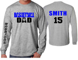 Basketball Shirt | Long Sleeve Shirt | Basketball Dad, Brother, Grandpa | Customize Your Team & Colors
