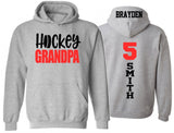 Hockey Hoodie | Hockey Grandpa | Long Sleeve pullover hoodie | Customize Colors | Hockey Papa