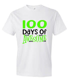 100 Days of Awesome Shirt | Short Sleeve T-Shirt | 100 Days of School  Shirt | Youth or Adult