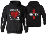 Glitter Hockey Hoodie | Hockey Mom | Hockey Hoodie | Hockey Bling | Two Names Two Numbers | Customize Team & Colors