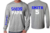 Glitter Soccer Grandpa Shirt | Soccer Long Sleeve Shirt | Customize your team & colors