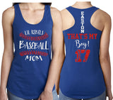 Glitter Baseball Laces Mom Tank | Stitch That's My Boy | Baseball Tank Top | Customize Team & Colors