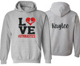 Glitter Gymnastics Hoodie | Love Gymnastics Hoodie | Customize with your Team & Colors | Youth or Adult
