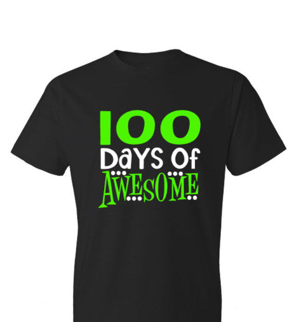 100 Days of Awesome Shirt | Short Sleeve T-Shirt | 100 Days of School  Shirt | Youth or Adult