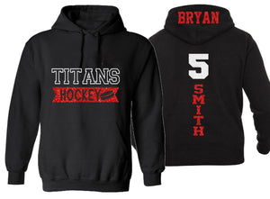 Glitter Hockey Hoodie  | Hockey Hoodie | Hockey Spirit Wear | Customize with your Team & Colors | Youth or Adult