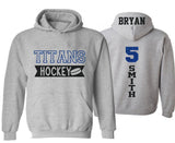 Glitter Hockey Hoodie  | Hockey Hoodie | Hockey Spirit Wear | Customize with your Team & Colors | Youth or Adult
