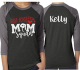 Glitter Gymnastics Mom Squad Shirt | Gymnastics Shirt|3/4 Sleeve Raglan | Customize with your Colors