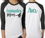 Glitter Gymnastics Mom Shirt | Gymnastics Shirts | Gymnastics Mom Shirts | Custom Gymnastics Shirt | 3/4 Sleeve Raglan | Customize Colors