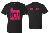 Cheer Dad Shirt| Cheer Dad Straight Outta Money | Short Sleeve T-shirt | Cheer Spirit Wear | Customize colors