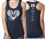 Glitter Baseball Shirts | Baseball Mom Tank Top | Racerback Tank | Baseball Tank | Customize Your Team & Colors