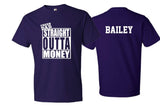 Cheer Dad Shirt| Cheer Dad Straight Outta Money | Short Sleeve T-shirt | Cheer Spirit Wear | Customize colors