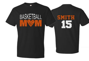 Glitter Basketball Mom Shirt | Basketball Spirit Wear | Short Sleeve Shirt | Customized Name & Colors