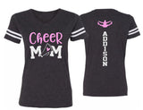 Glitter Cheer Mom Shirt | Cheer Mom V-neck Short Sleeve Shirt | Cheer Bling | Cheer Spirit Wear | Customize Colors
