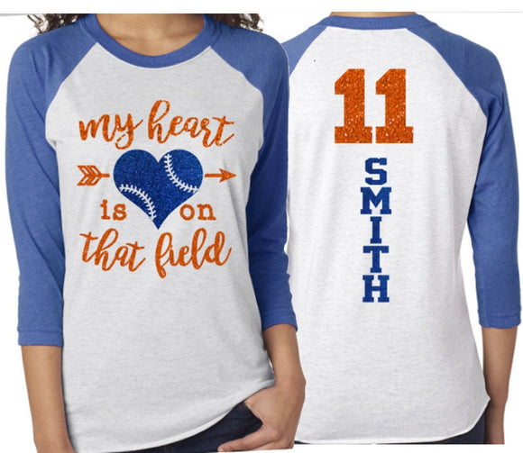 Glitter Senior Softball Shirt | Senior Mom, Grandma, Sister, Stepmom | Customized Softball Shirt