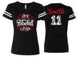 Glitter Baseball Laces T-Shirt | Baseball Shirt | It's Baseball Y'all | V-neck Short Sleeve Shirt | Customize name & number | Baseball Bling