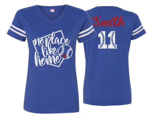 Glitter Baseball Shirt | No Place Like Home | Baseball shirts | V-neck Short Sleeve Shirt