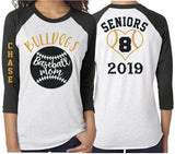 Glitter Senior Baseball Shirt | Senior Mom Shirt | Customize Team & Colors