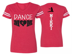 Glitter Dance Mom Shirt | V-neck Short Sleeve Shirt | Customize