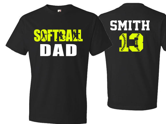 Softball Dad Shirt | Short Sleeve Softball Shirt | Softball Dad Spirit Wear | Custom Softball Shirt | Customize your team & colors