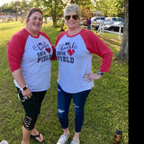 Glitter Baseball Mom Shirt | My Heart is on that field Shirt | 3/4 Sleeve Baseball Shirt | Baseball Mom Shirt | Customized