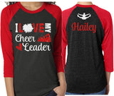 Glitter Cheer Shirt | I Love My Cheerleader | Cheer Mom Shirt | 3/4 Sleeve Raglan |  Cheer Bling | Cheer Spirit Wear | Customize Colors