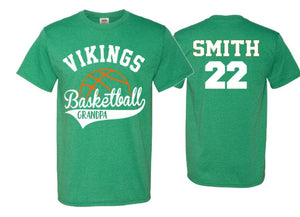 Basketball Grandpa Shirt | Grandpa Basketball Shirt | Basketball t-shirt | Basketball Spirit Wear | Customize team & colors