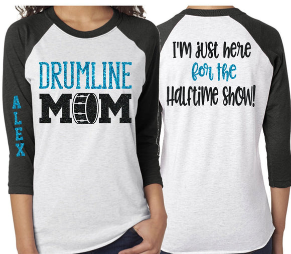 Glitter Drumline Mom shirt | Drumline Shirt | Customize with your Colors