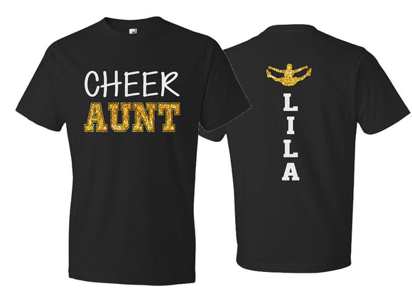 Glitter Cheer Aunt Tshirt  | Cheer Bling | Cheer Spirit Wear | Bella Canvas Tshirt | Short Sleeve Shirt | Customize Colors