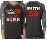 Glitter My Heart is on that Rink shirt | Hockey Shirt | Glitter Hockey Mom shirt  | Hockey Bling | Hockey Spirit Wear | Customize Colors