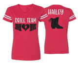 Glitter Drill Team Shirt | Drill Team Shirts | Drill Team Mom Shirts | V Neck Short Sleeve Shirt | Customize Colors