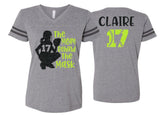 Glitter Softball Shirt | The Mom Behind the Mask |Catcher Shirt | Softball Bling | V-neck Short Sleeve Shirt
